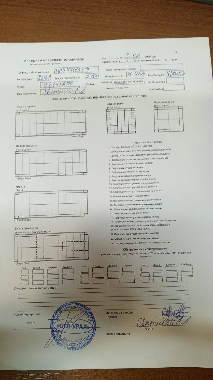Морской контейнер CICU4911357